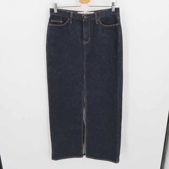 Gap Jeans Women 6 Long Skirt Dark Wash Blue Denim Jean Front Slit Pockets Y2K - Picture 10 of 10